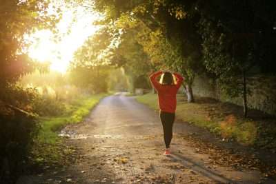 Person exercising for mental and physical health benefits